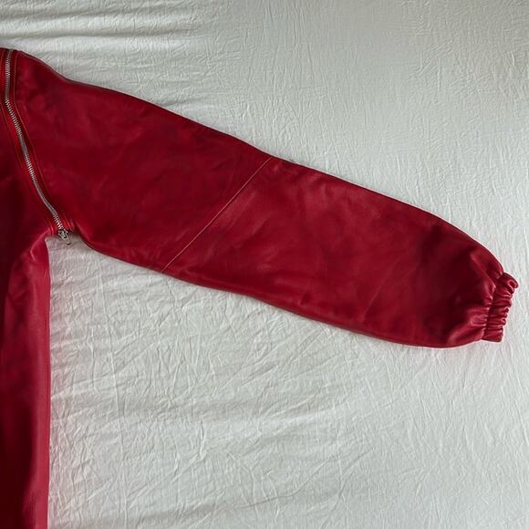 Unisex 2XL Red Leather Jacket with removable sleeves Michael Jackson Thriller - Picture 12 of 16